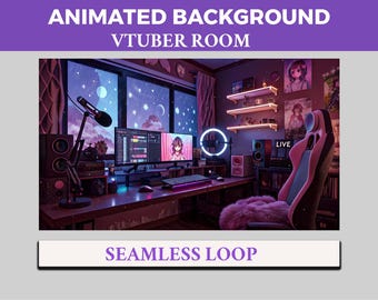Vtuber Room Animated Background, Pink Gaming Room Setup Twitch Streaming Overlay, Animated Bedroom Scene, Vtuber Background Wallpaper Loop