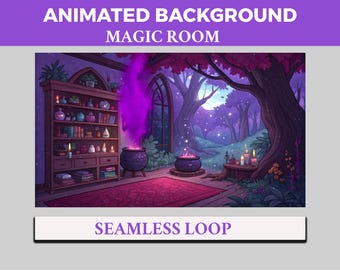 Animated Background Vtuber Magic Room, Mystical Room Lofi animation for Vtuber, Twitch  Streaming Background Animated overlay