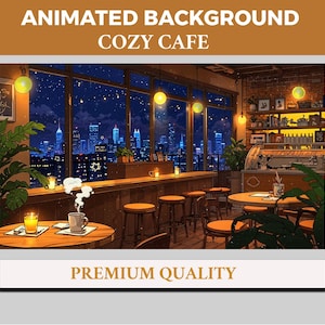 Animated background Loop Cafe Premium Quality, Stream Background Animated, Vtuber Background Animated Twitch Background, Twitch Background