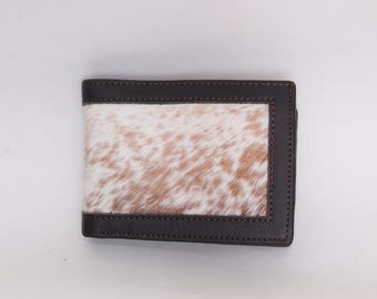 Handmade Hair-On Hide Leather Wallet – Rustic Bifold Card Holder