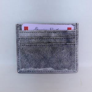 Portafoglio porta carte in vera pelle con look vintage minimalista / Portafoglio sottile con tasca frontale per uomo e donna / Finitura anticata grigia fatta a mano