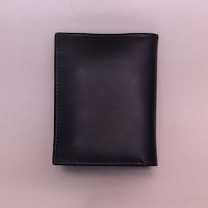 Tarjetero delgado de piel auténtica / Cartera minimalista con bolsillo frontal / 6 ranuras para tarjetas / Hecha a mano / Marrón / Cartera compacta para hombre