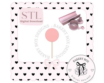 Descarga digital STL del juego de émbolo para cake pops circulares