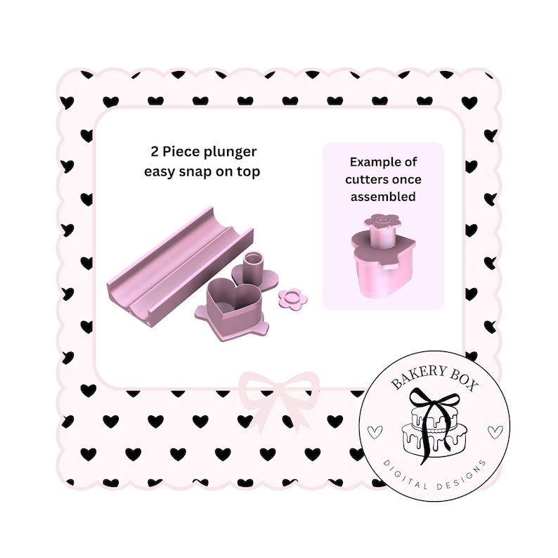 Juego de émbolos para cake pops con forma de corazón (STL, descarga digital) imagen 2