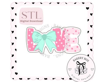 Cortador de galletas Love Bow Coquette Descarga digital