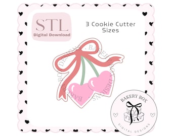 Cortador de galletas de cerezas en forma de corazón Descarga digital STL