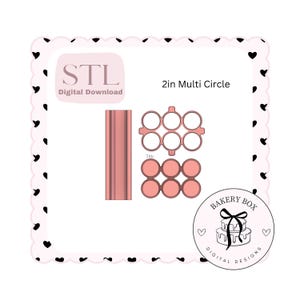 2 in Circle Cake Pop Multi Plunger Set STL Digital Download