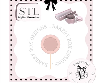 Juego de cortadores de cake pops circulares en relieve (archivo STL, descarga digital)