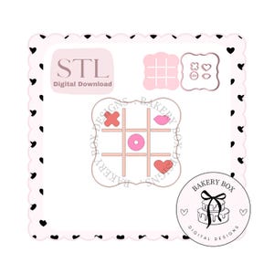 Tic Tac Toe Cookie Cutter Valentine Platter STL Digital Download