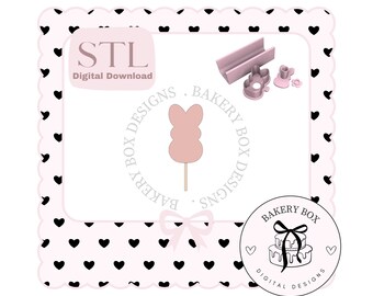 Juego de émbolos para cake pops de conejito, descarga digital STL