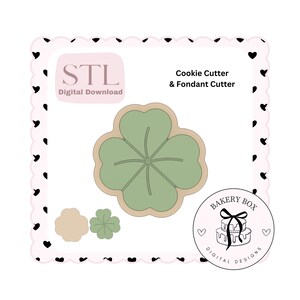 Clover Cookie Cutter & Fondant Cutter Set Digital Download