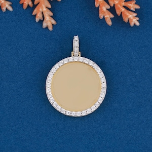 14K Gold Picture Pendant For Girlfriend | Diamond Memory Pendant | Custom Photo Pendant For Men | Hip Hop Photo Pendant | Personalized Gift