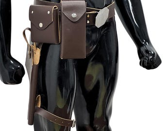 Din Djarin Mandalorian Leather Cosplay Belt | Bounty Hunter Costume Accessory