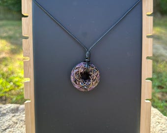 Rodin Coil Orgonite Pendant, two tone, B32
