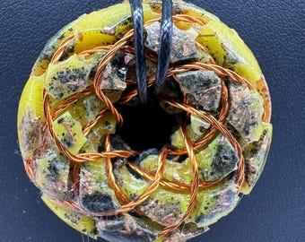 Rodin Coil Orgonite Pendant, Two tone,  B1