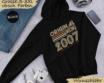 Born in 2007 Mixtape Vintage Retro Gift 2007 Hoodie 18th Birthday Gift