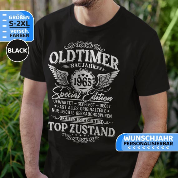 Maglietta Vintage Motociclista 60 Compleanno - 1965, Cotone, Uomo