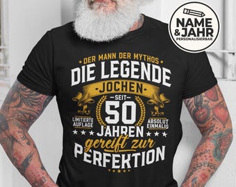 Personalized 50th Birthday T-Shirt for Men - 50 Years of Legend Shirt - Funny Birthday Shirt for Men - Born in 1976