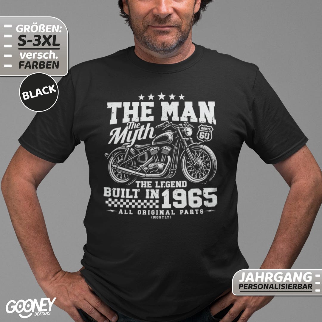 1965 BIKER SPORTY SHORT SLEEVE T-SHIRT - WHITE