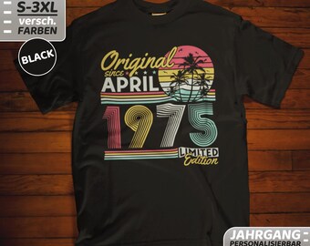 50th Birthday Women Men 50 Years Vintage Retro T-Shirt Born in 1975 Birthday Gift