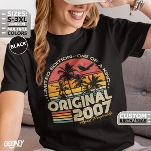 18th birthday, 18th birthday T-shirt, 18 years, 18 years old shirt, birthday gift vintage, retro, year 2007, born in 2007