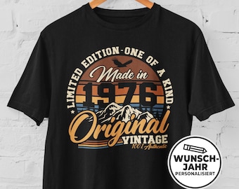 Personalized 50th Birthday Gift - Vintage 1976 Retro T-Shirt - Gift Idea for Women and Men