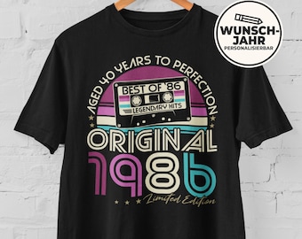 40th Birthday Gift - 40th Birthday Present - Vintage Retro 1986 Shirt - Personalized Vintage