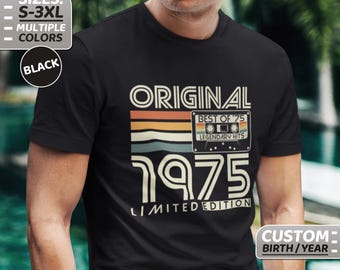 50th birthday, personalized, 50th birthday T-shirt, 50 years old shirt, anniversary, birthday, gift, birthday present, vintage 1975