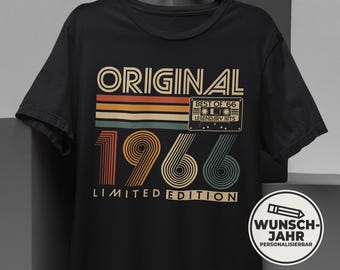 Camiseta personalizada de 60 cumpleaños de 1966: regalo de 60 cumpleaños para hombres y mujeres. Camiseta retro vintage de 1966.