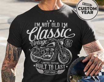 60th Birthday Shirt for Men – Custom Biker T-Shirt – Personalized Vintage 1966 Motorcycle Birthday Gift – Born to Ride Since 1966