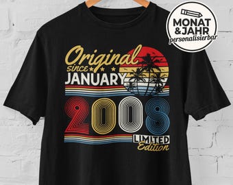 18th Birthday Gift 2008 - Personalized 18 Years T-Shirt - Birthday Gift for Men & Women