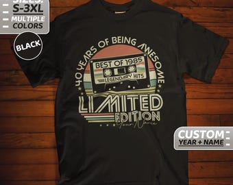 1985 vintage shirt, personalized 40th birthday shirt, 40th birthday T-shirt, 40 years old shirt, birthday gift for 40-year-olds