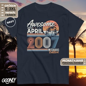 April 2007 - 2007 Birthday - 2007 TShirt - 18th Birthday Boy - 18th Birthday Girl - 18th Birthday Shirt - 18 Years Gift