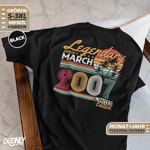 March 2007 - 2007 - 2007 Birthday - 2007 Design - 18 Birthday - 18 Birthday Shirt -18 Years Old T-Shirt - 18 Years Gift