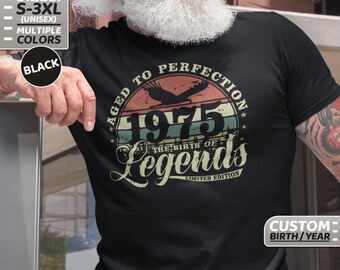 50th birthday man, 50th birthday T-shirt, 50 years old T-shirt, men's birthday gift, 1975, born in 1975, gift idea