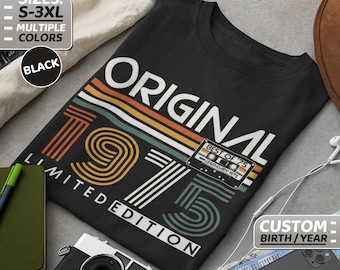 50th birthday T-shirt, 50th birthday, birthday gift, vintage birthday shirt, 50 years old gift, retro 1975 shirt, born in 1975