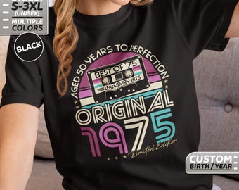 50th birthday, personalized, 50th birthday T-shirt, anniversary gift, 50 years old shirt, gift idea, birthday present, 1975