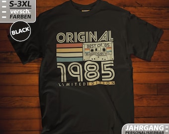 40th Birthday T-Shirt, 40th Anniversary Gift, Vintage Retro Cassette Design, Year of Birth 1985, 80s Mixtape Shirt
