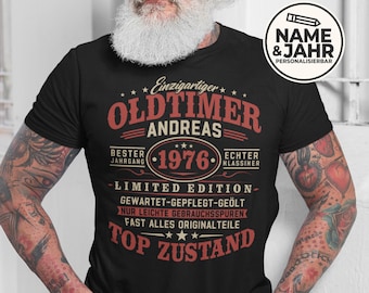 Personalized 50th Birthday T-Shirt for Men - Vintage Shirt for Men - Funny Birthday Shirt - Vintage 50th Anniversary Shirt - Year of Birth 1976