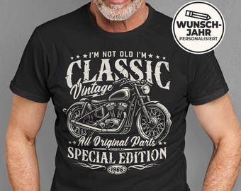Personalized 60th Birthday T-Shirt for Men - 60th Birthday Motorcycle - Vintage Biker T-Shirt - 60th Birthday Gift - Vintage 1966 Classic