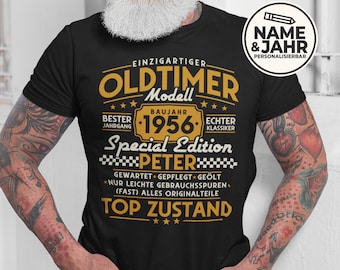 70th Birthday Shirt - Vintage Car | Year of Birth 1956 | 70th Birthday Gift for Men | Funny Birthday Party Shirt