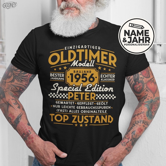70 Geburtstag Shirt Oldtimer Vintage | Jahrgang 1956 | Geschenk Mann 70 Geburtstag | Lustiges Geburtstag Party Shirt