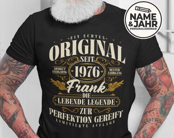Funny 50th birthday T-shirt personalized with name - 50th birthday gift for men & women - 50 years shirt - born in 1976