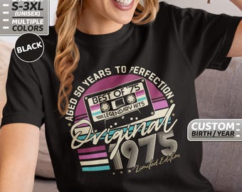 50th birthday, 50th birthday gift, personalized, 50-year-old shirt, retro, vintage, gift idea, birthday present, 1975