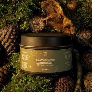 Earthbound Natural Deodorant | Aluminum-Free | Lavender & Tea Tree | Handmade Botanical Deodorant | Non-Toxic Plastic-Free | Witchy Selfcare