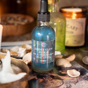 Sirens Glow Elixir | Natural Facial & Body Serum for Radiant, Glowing Skin - Herbal Skincare with Blue Tansy and Sea Kelp