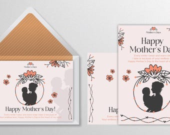 Mother's Day Card Printable | Instant Download Card for Mom | DIY Floral Mother's Day Card | Digital Greeting Card