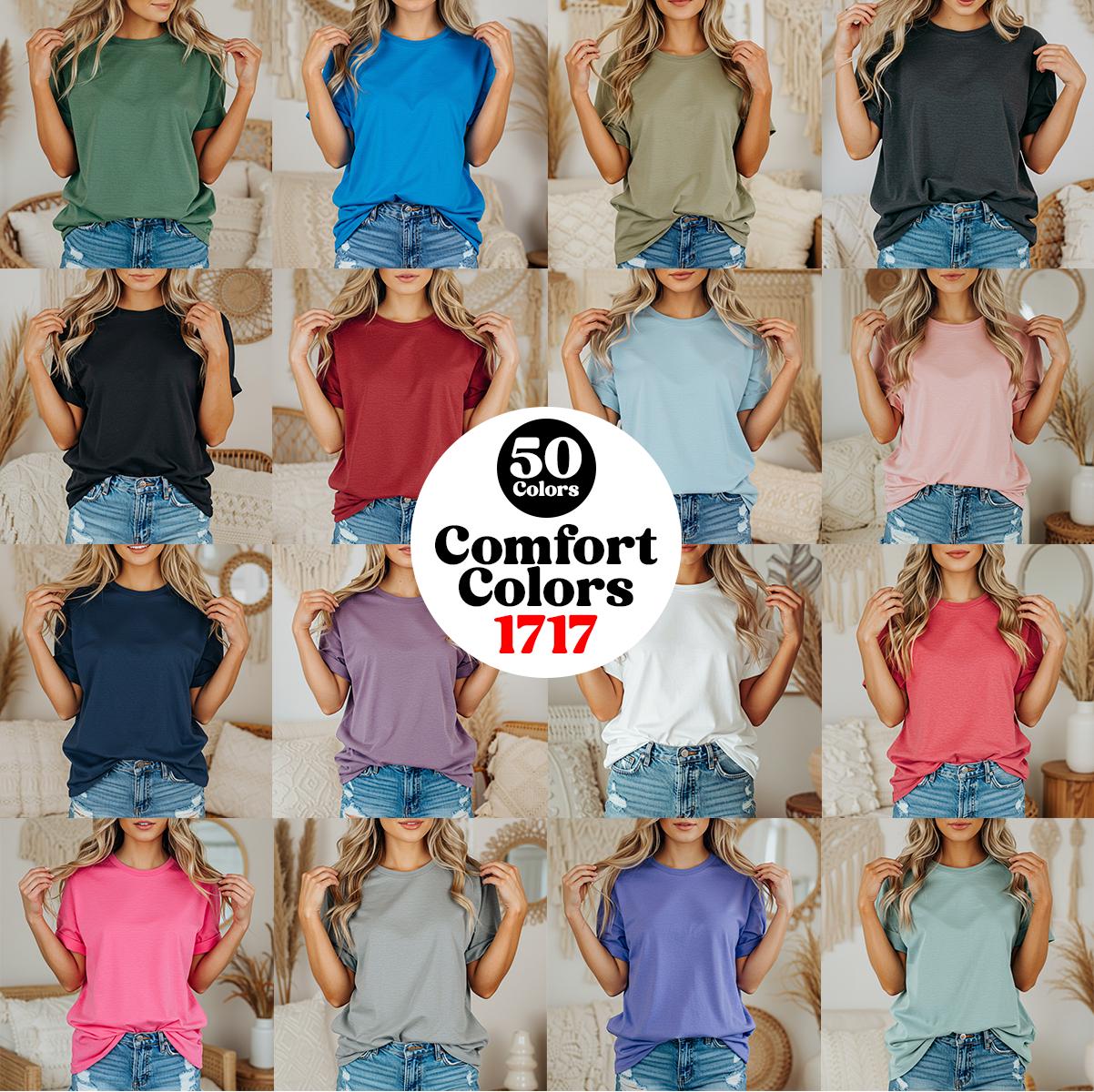 50x Colors Comfort Colors 1717 Mockups Mockup Bundle 1717 Comfort Colors Bundle POD Mockup Boho Aesthetic T-Shirt CC Mockup Bundle
