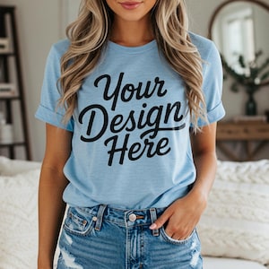 Bella Canvas 3001 Mockup Bundle, 50 Farben (Digitaler Download) Bild 4
