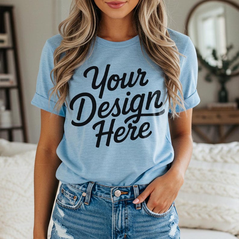 Bella Canvas 3001 Mockup Bundle, 50 Farben (Digitaler Download) Bild 4